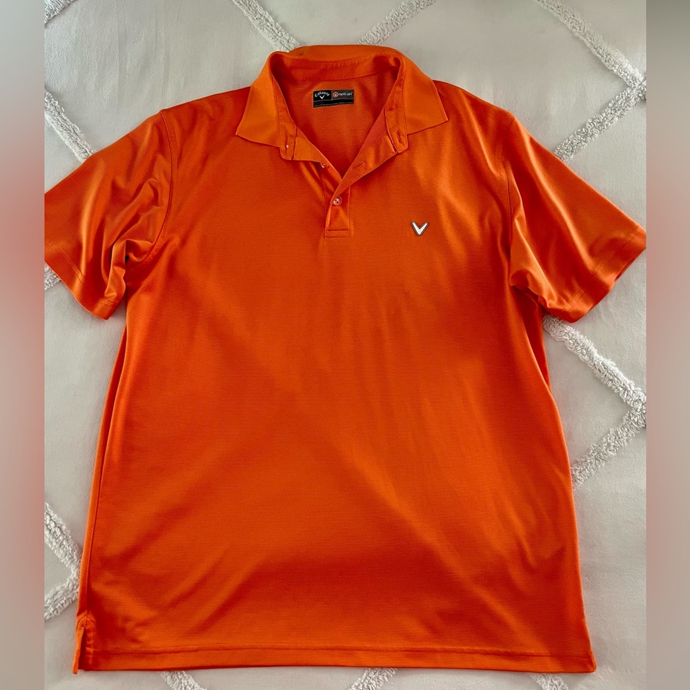 EUC Men's Callaway Golf Polo, Opti-Dri Fabric, Orange, Large